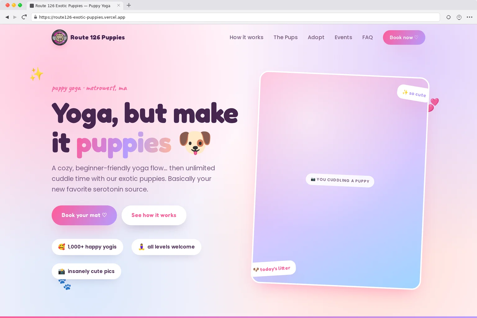 Route 126 Exotic Puppies website